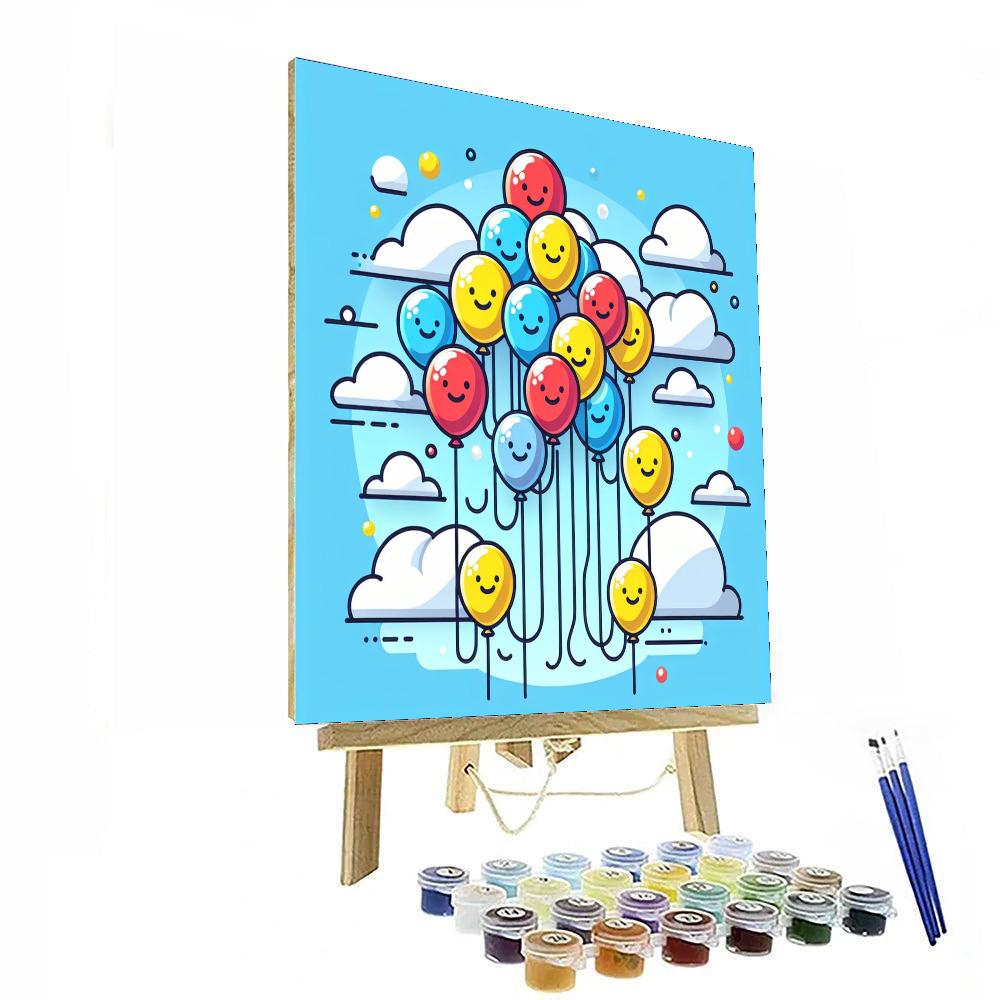 Bouncing Balloon Party Paint By Numbers Art