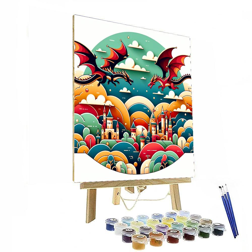 Mythical Dragon Realms Painting Number Kit