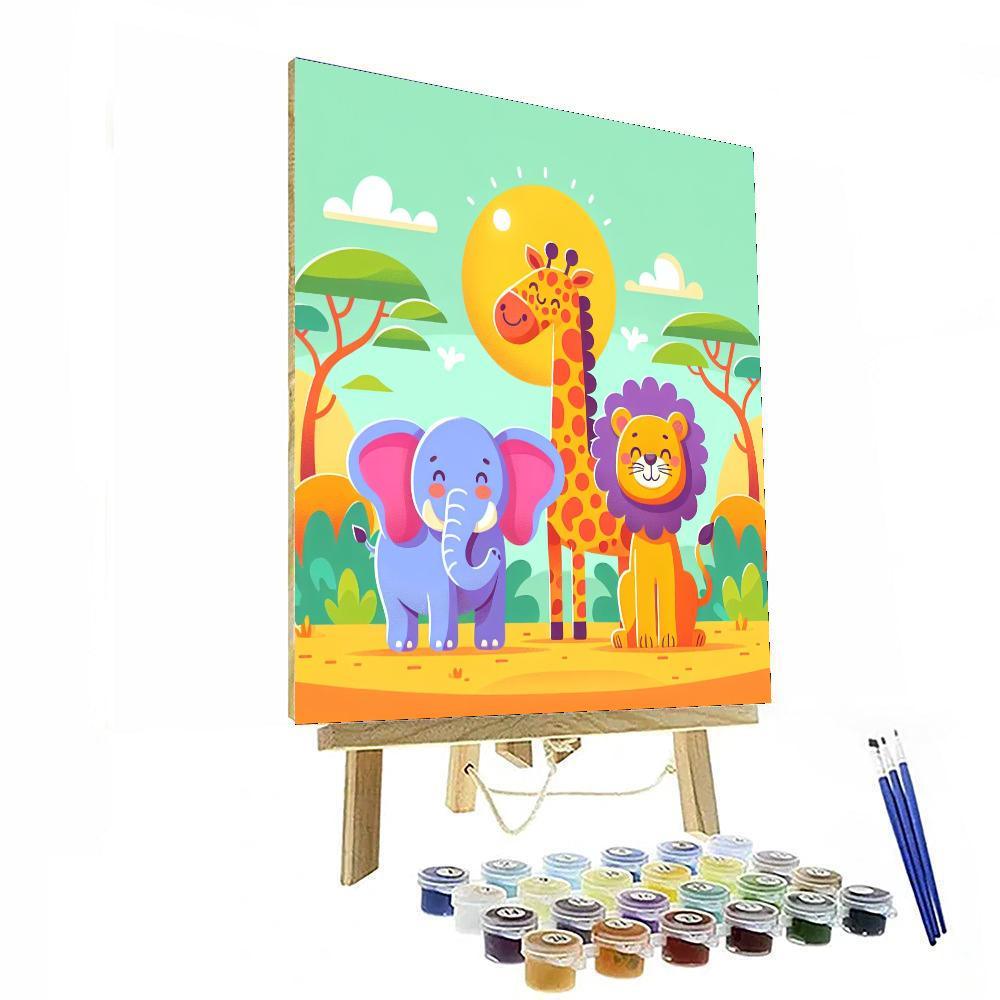 Exploring Safari Animals Paint By Numbers Art