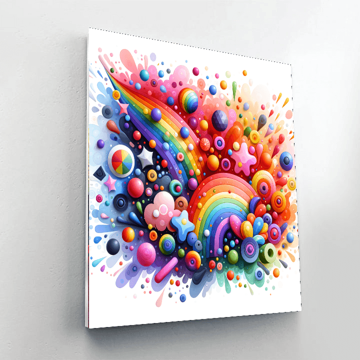 Joyful Rainbow Celebration Painting By Numbers Kit