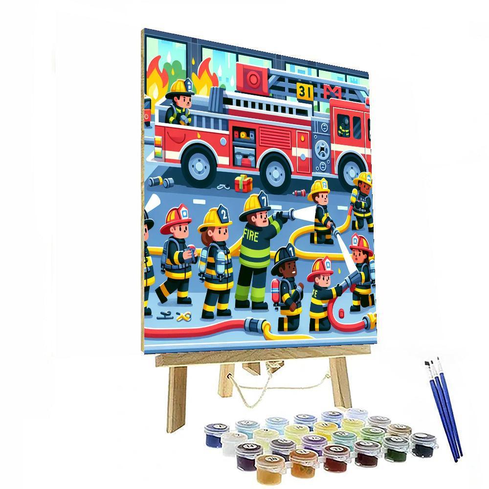 Heroic Firefighter Mission Painting Number Kit
