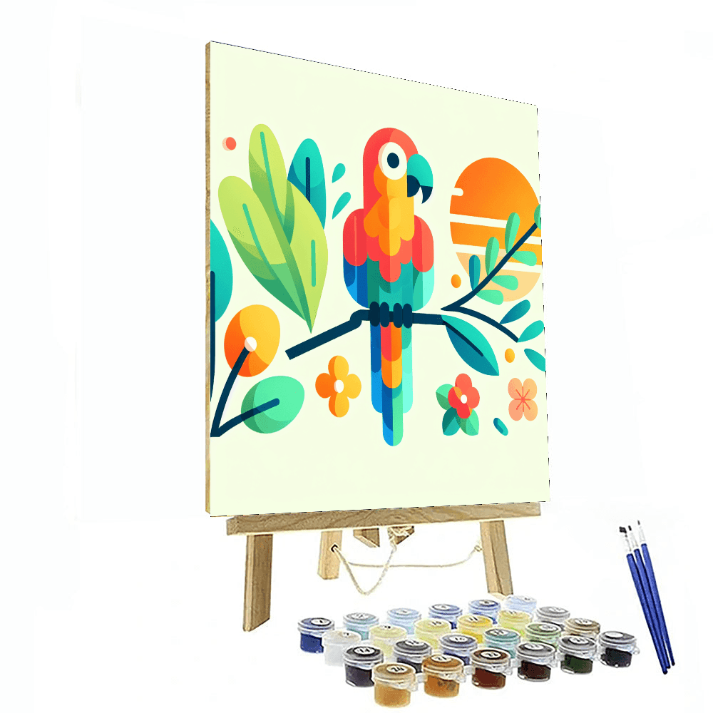 Peaceful Parrots Paint By Numbers Art