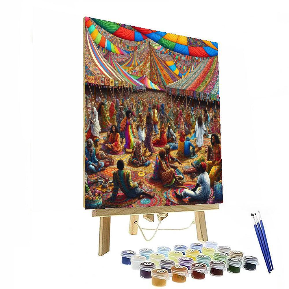 Eclectic Bohemian Festival Number Painting