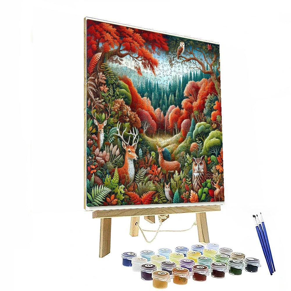 Forest Fables Jigsaw Art Puzzle Paint By Numbers Kits