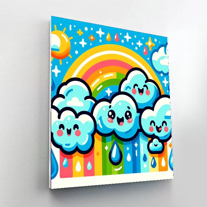 Bubbly Cloud Pals Numbered Painting Kits