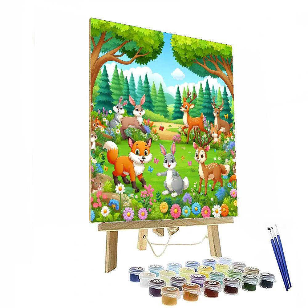 Adventurous Woodland Friends Number Painting