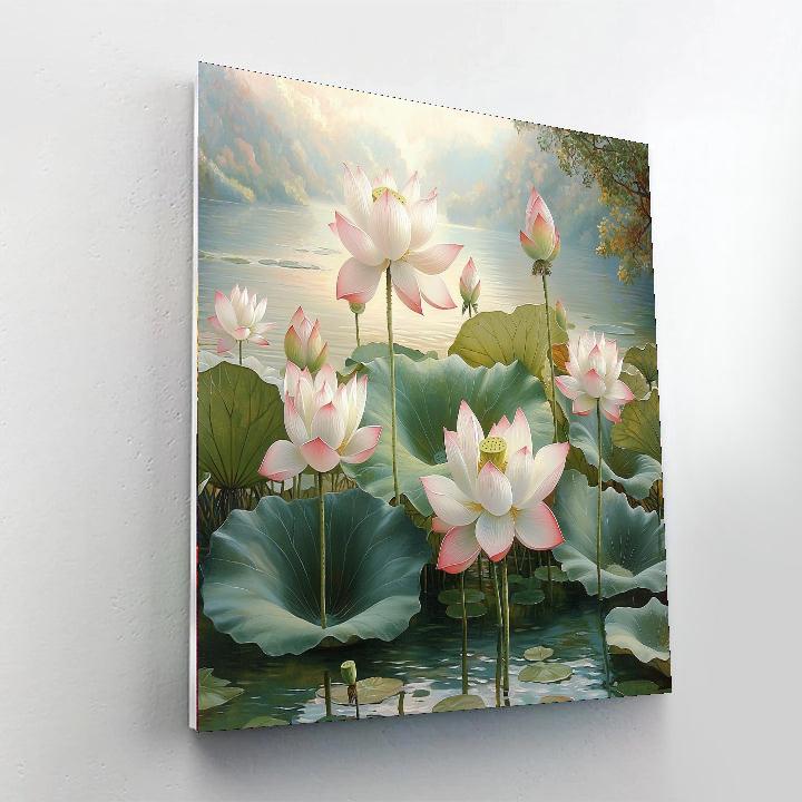 Zhao Mengfu Inspired The Enchantment Of Lotus Blooms  Paint By Color