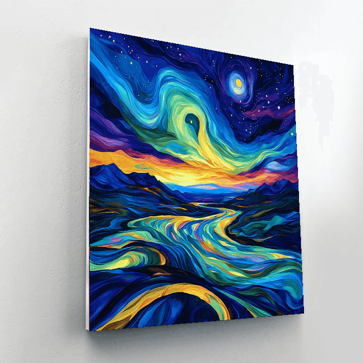 Edvard Munch Inspired Luminous Aurora  Numbered Painting Kits