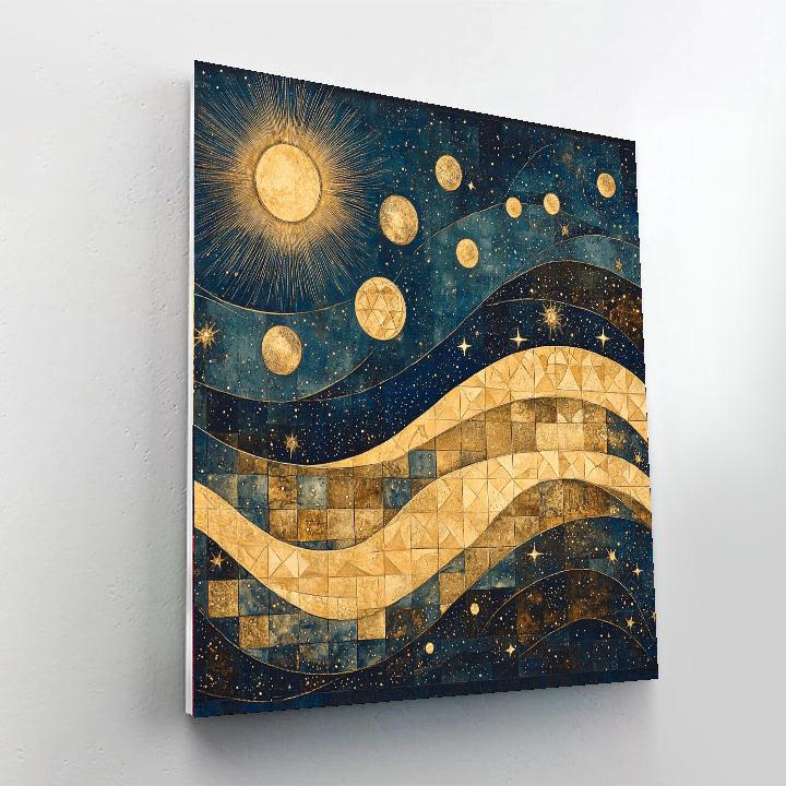 Gustav Klimt Inspired Celestial Harmony Mural  Paint By Numbers Art