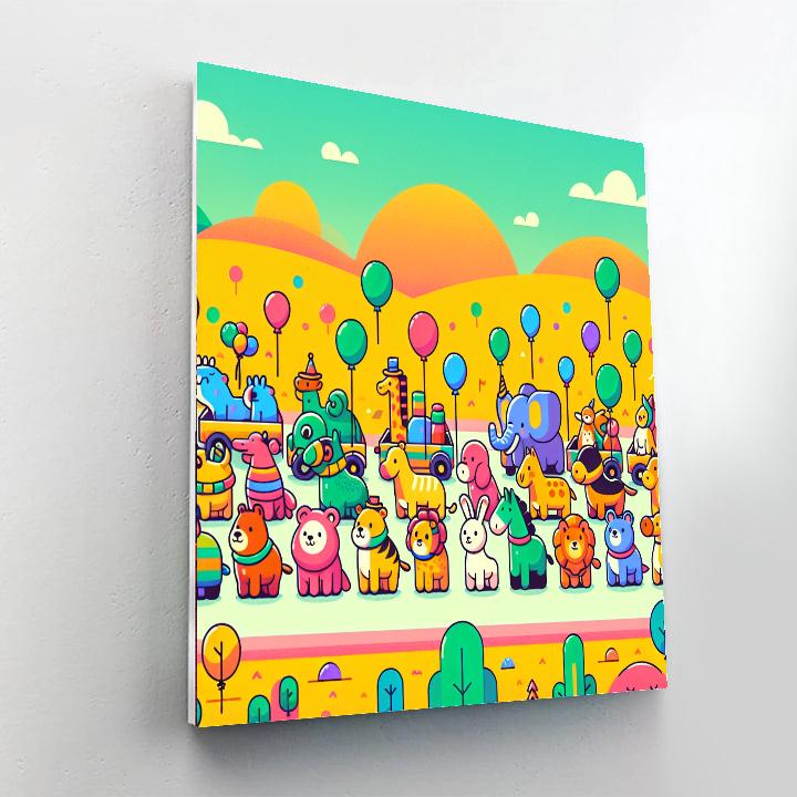 Animal Parade Pageantry Paint By Color