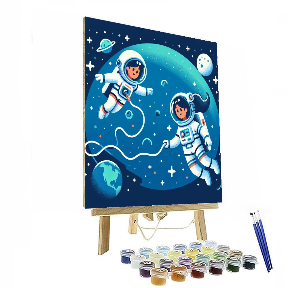 Astronaut's Spacewalk Number Painting