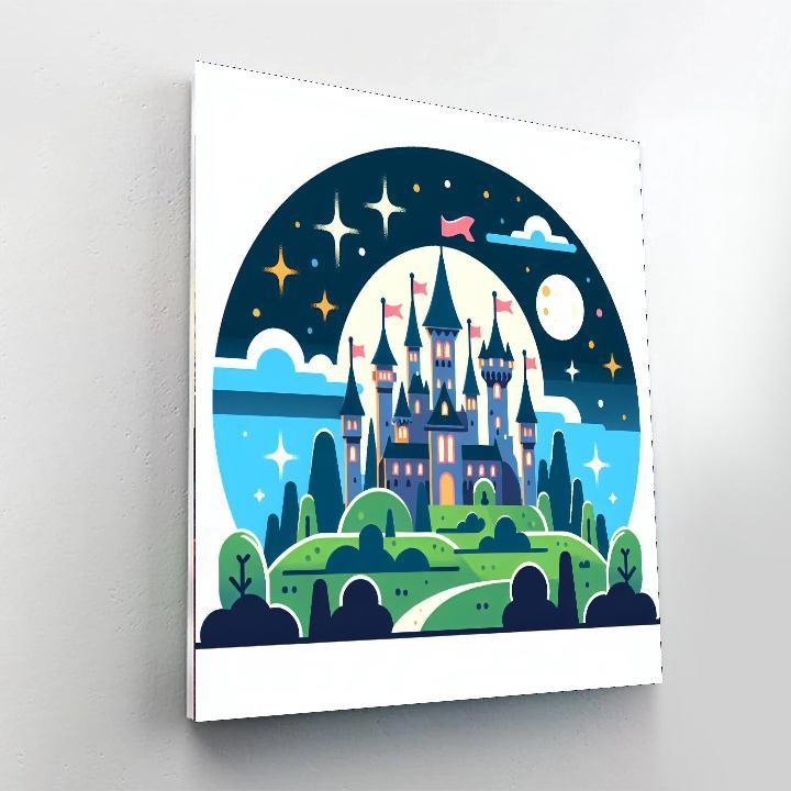 Dreamy Castle On A Hill Paint By Numbers Art