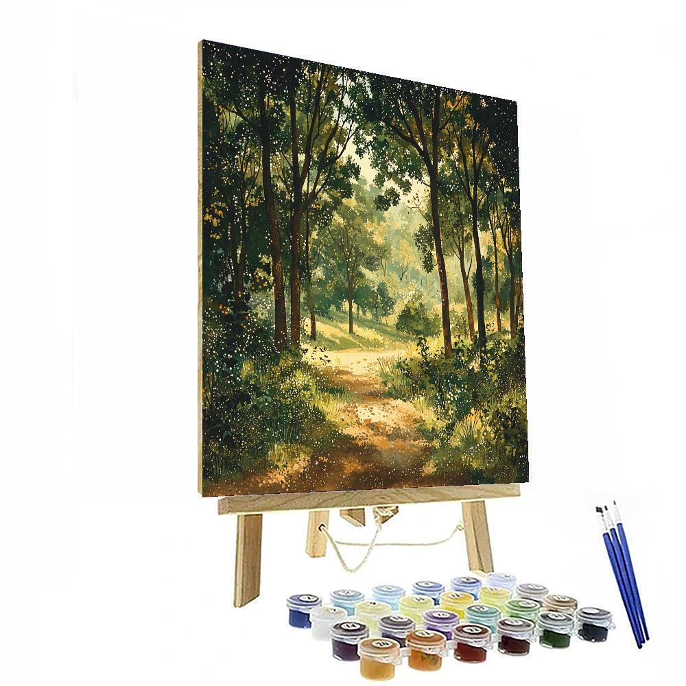 Georges Seurat Inspired Transcendent Forest  Paint By Numbers Art