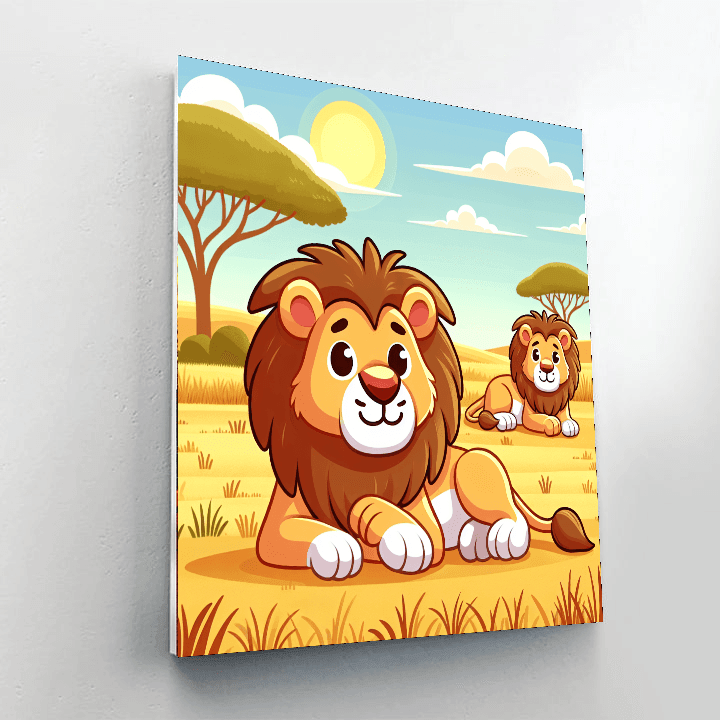 Lively Lion Lounge Numbered Painting Kits