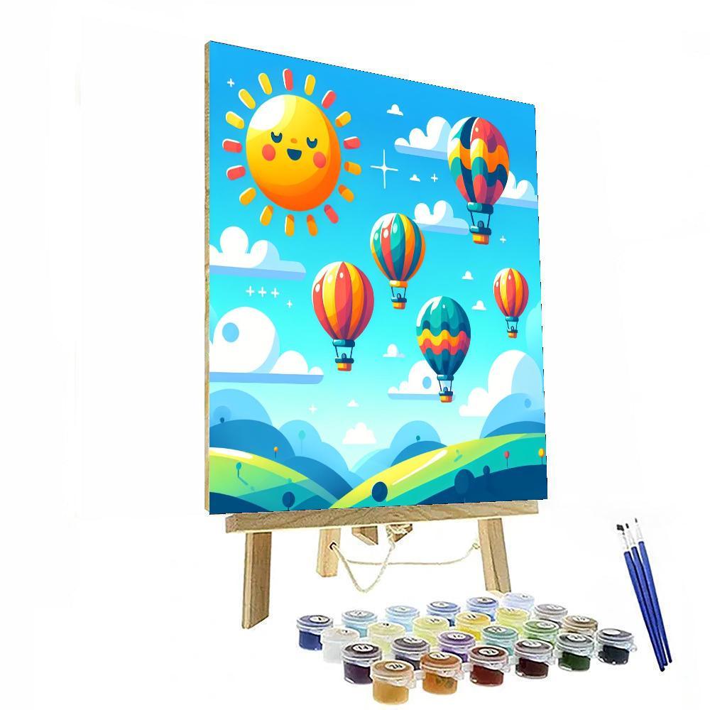 Colorful Balloon Ride DIY Paint By Numbers