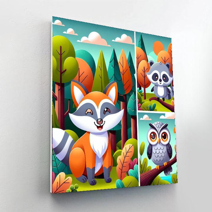 Adventure With Forest Animals Paint By Numbers
