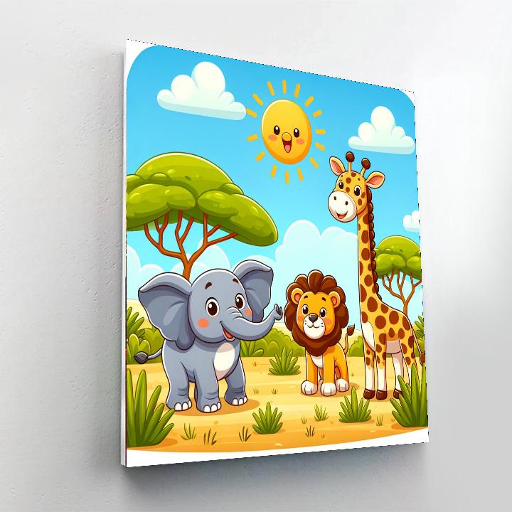 Safari Adventure Explorers Paint By Numbers Art