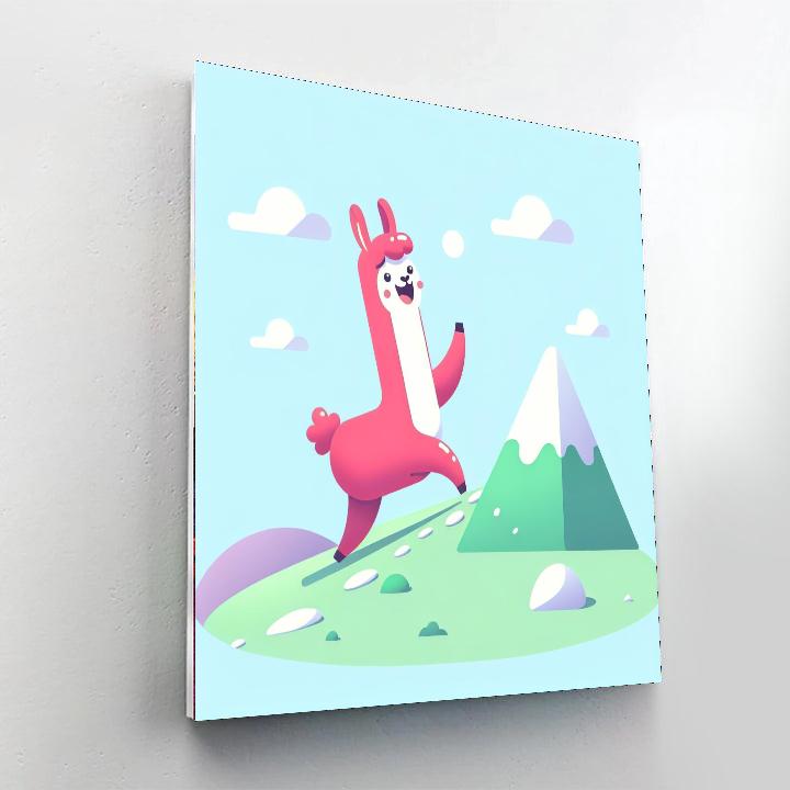 Cheery Llama's Mountain Hike Paint By Color