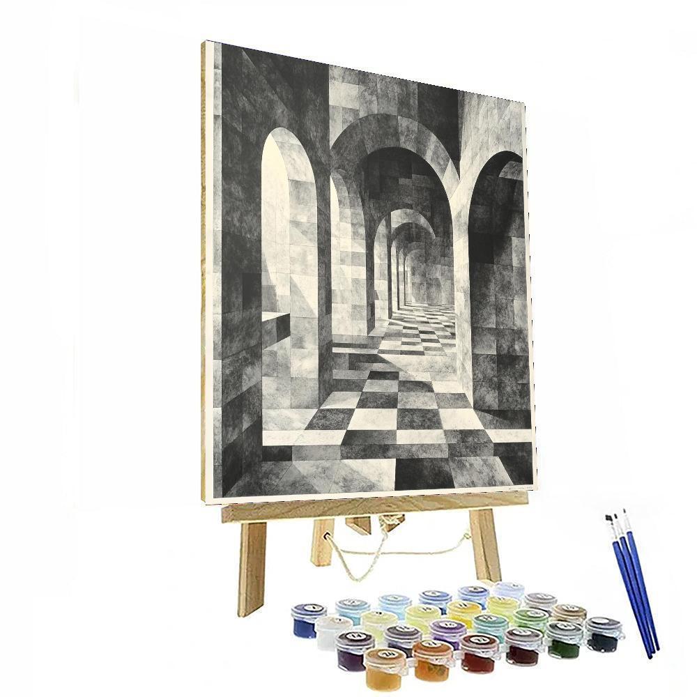 M.C. Escher Inspired Cubic Illusions  Paint By Numbers Kits