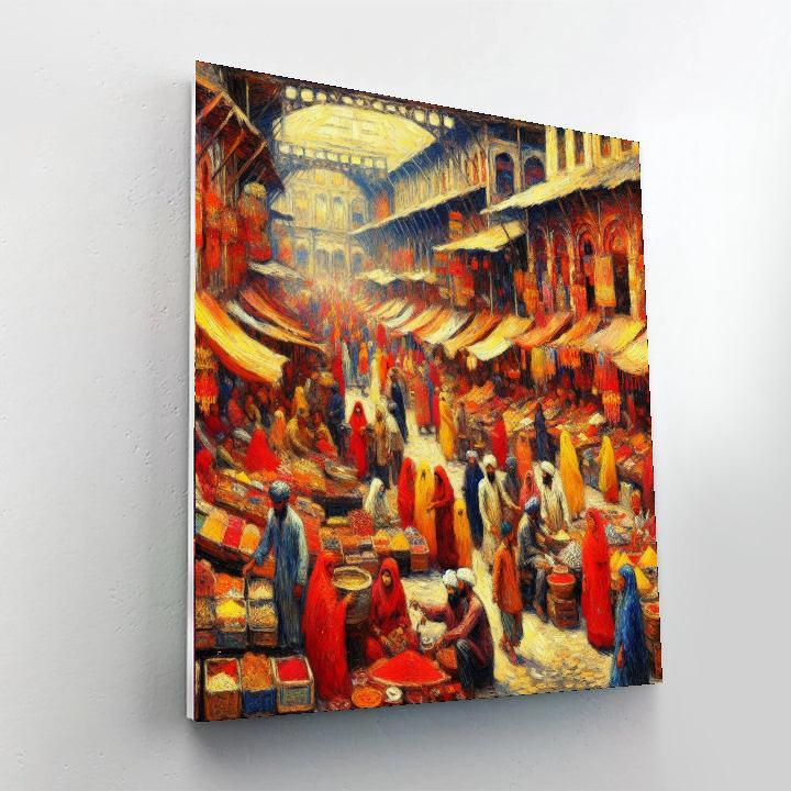 Lively Market Day Delight Paint By Numbers Art