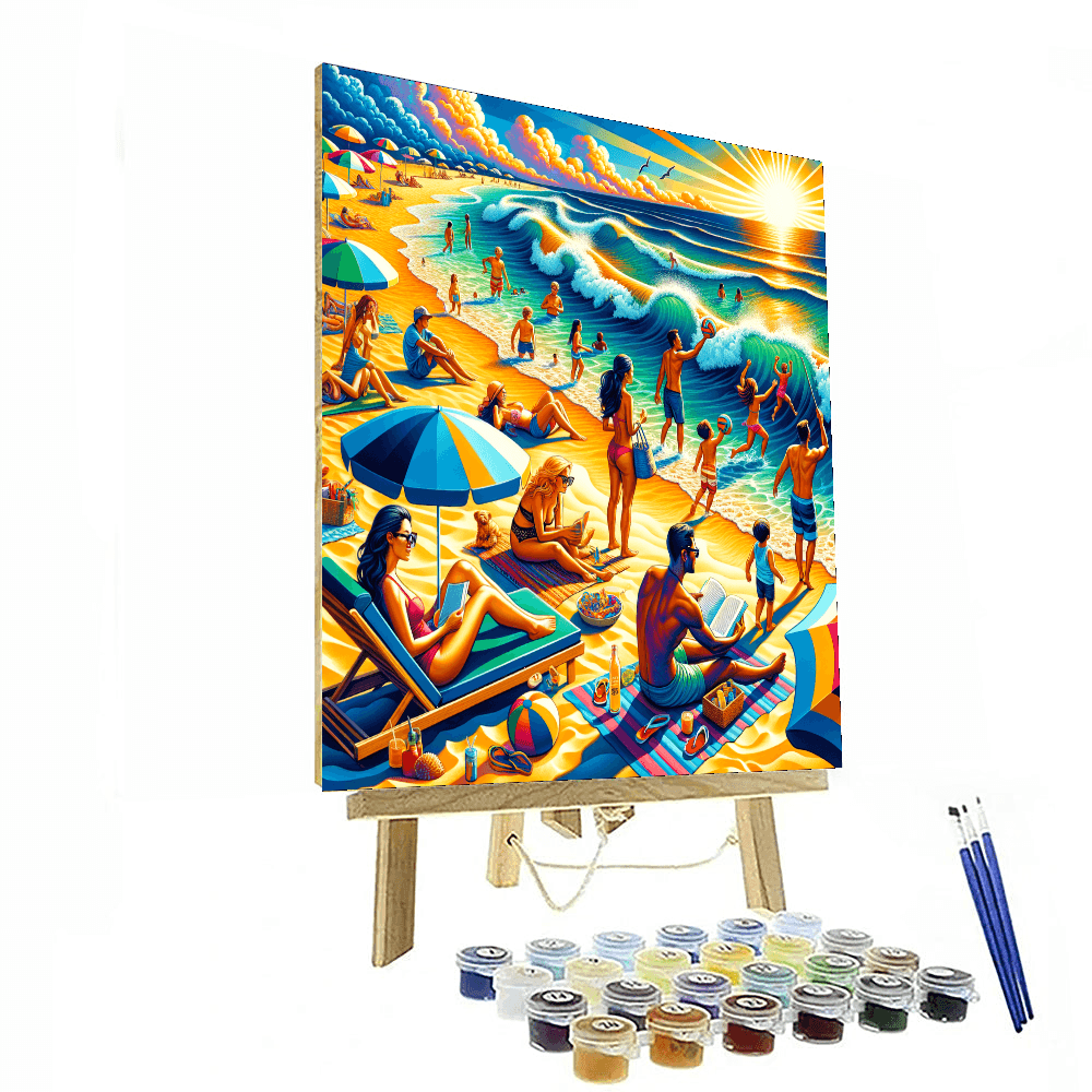 Cheerful Day At The Beach Paint By Color
