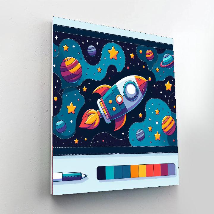 Silly Spaceship Paint By Numbers Art