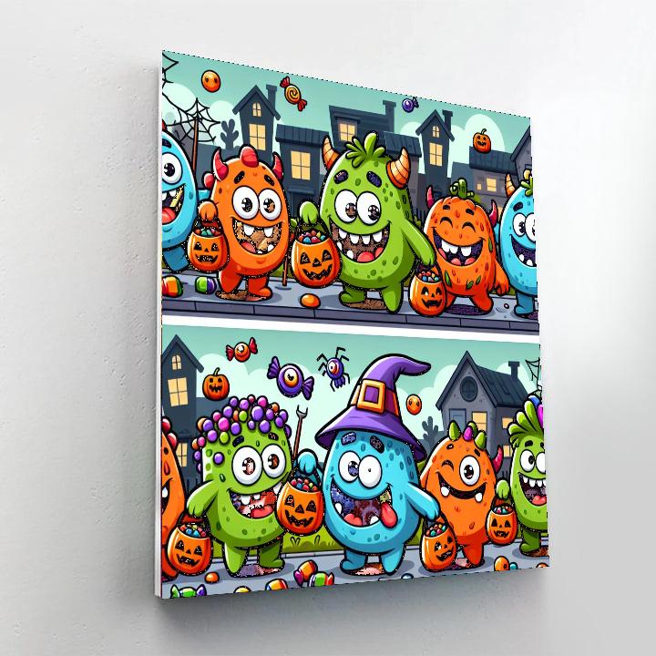 Jolly Halloween Monsters Numbered Painting Kits