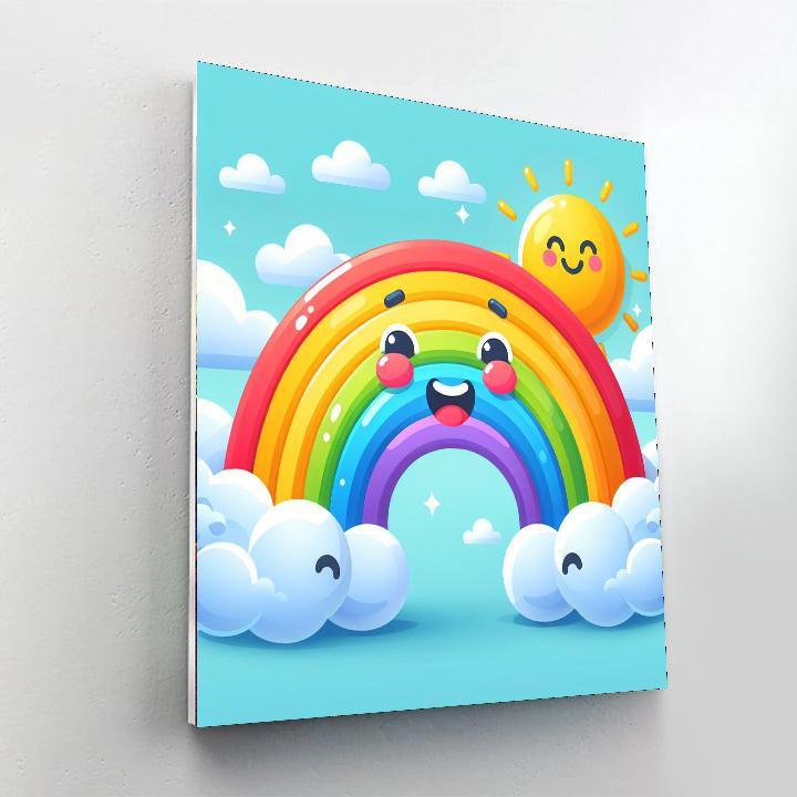 Bouncy Rainbow Bridge DIY Paint By Numbers