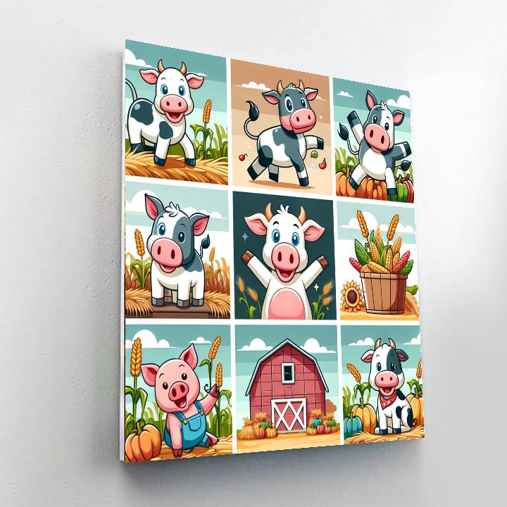 Happy Harvest With Barnyard Buddies Paint By Numbers Kits
