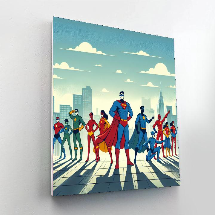 Superhero Teamwork Paint By Numbers Art