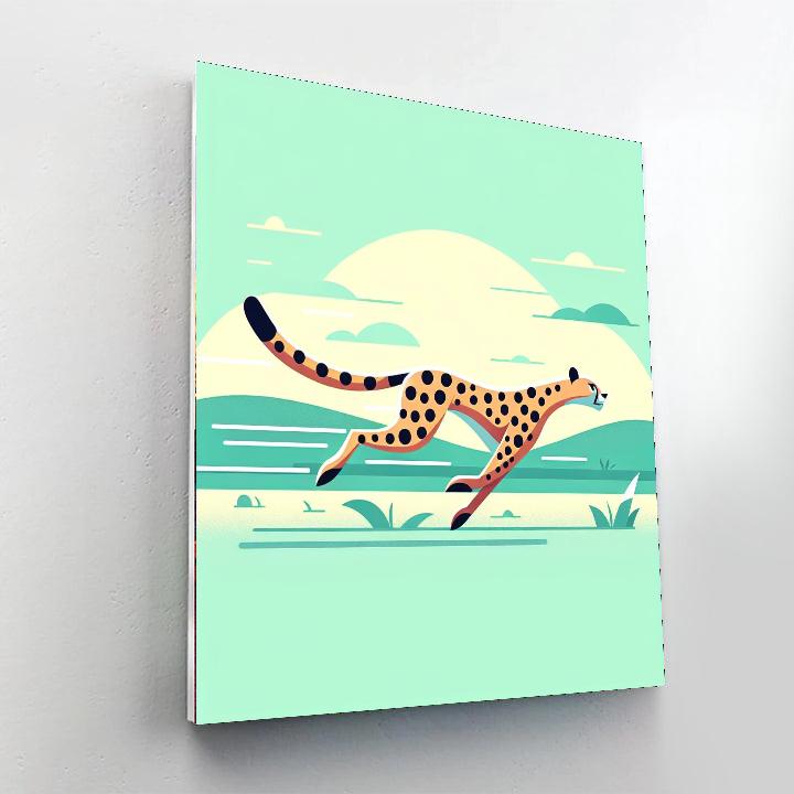 Captivating Cheetah Chase Painting Number Kit