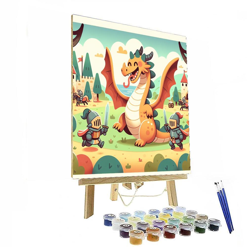 Knights And Dragon Friends Paint By Number