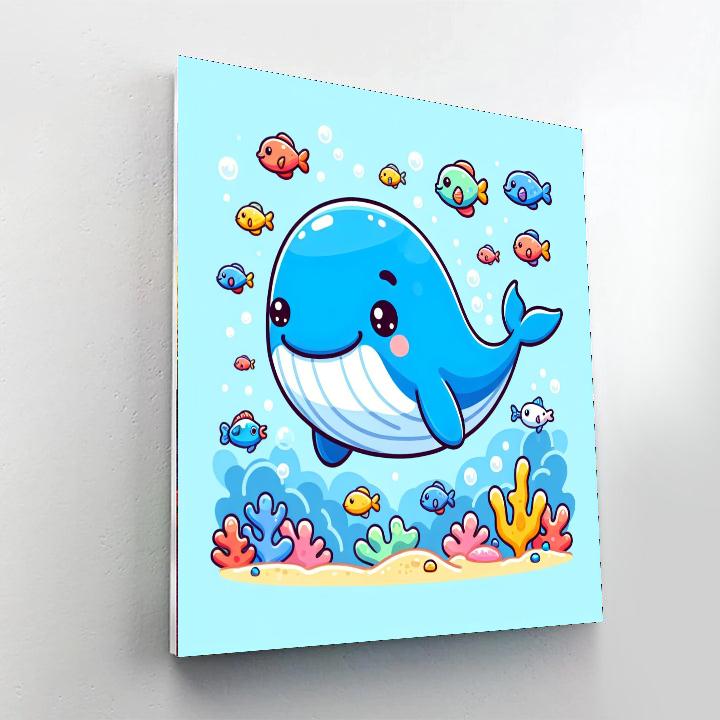 Gigantic Whale Adventure Painting By Numbers Kit