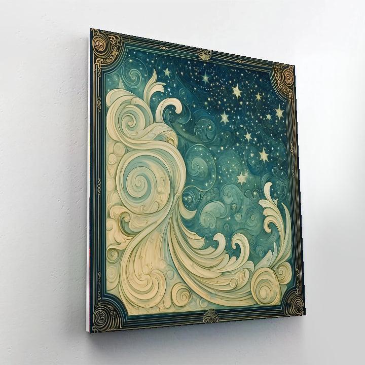 Alphonse Mucha Inspired Celestial Harmony Unveiled  Paint By Numbers Kits