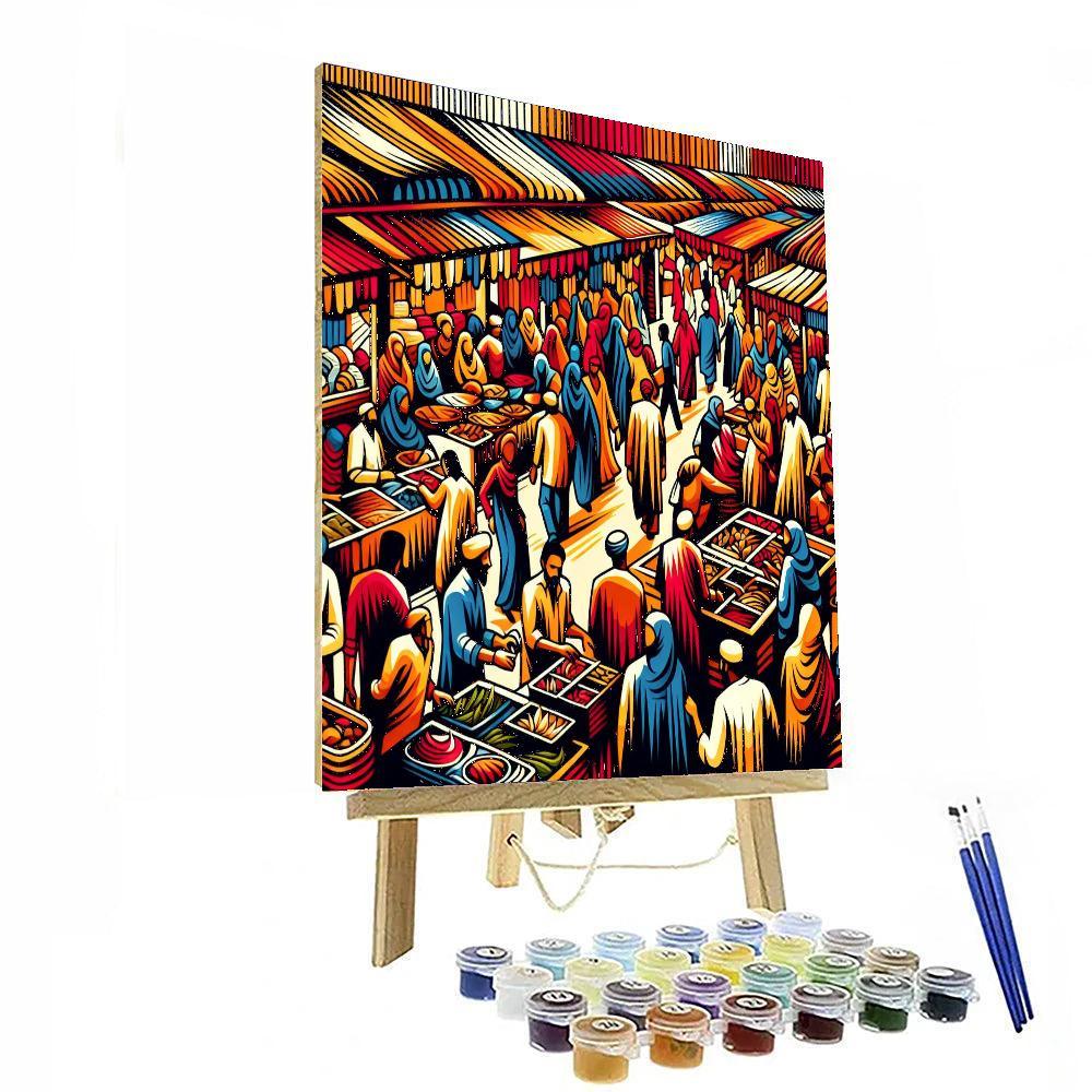 Vibrant Market Bazaar DIY Paint By Numbers