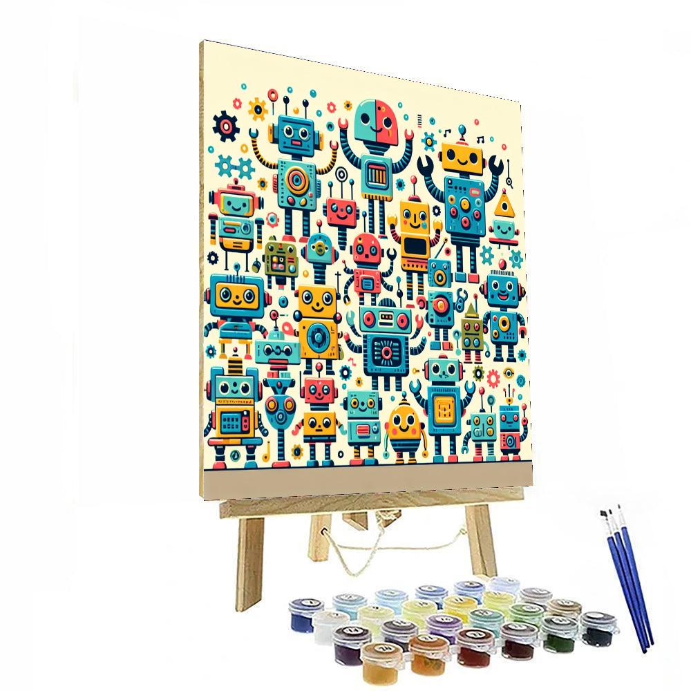 Amazing Robot Friends Number Painting