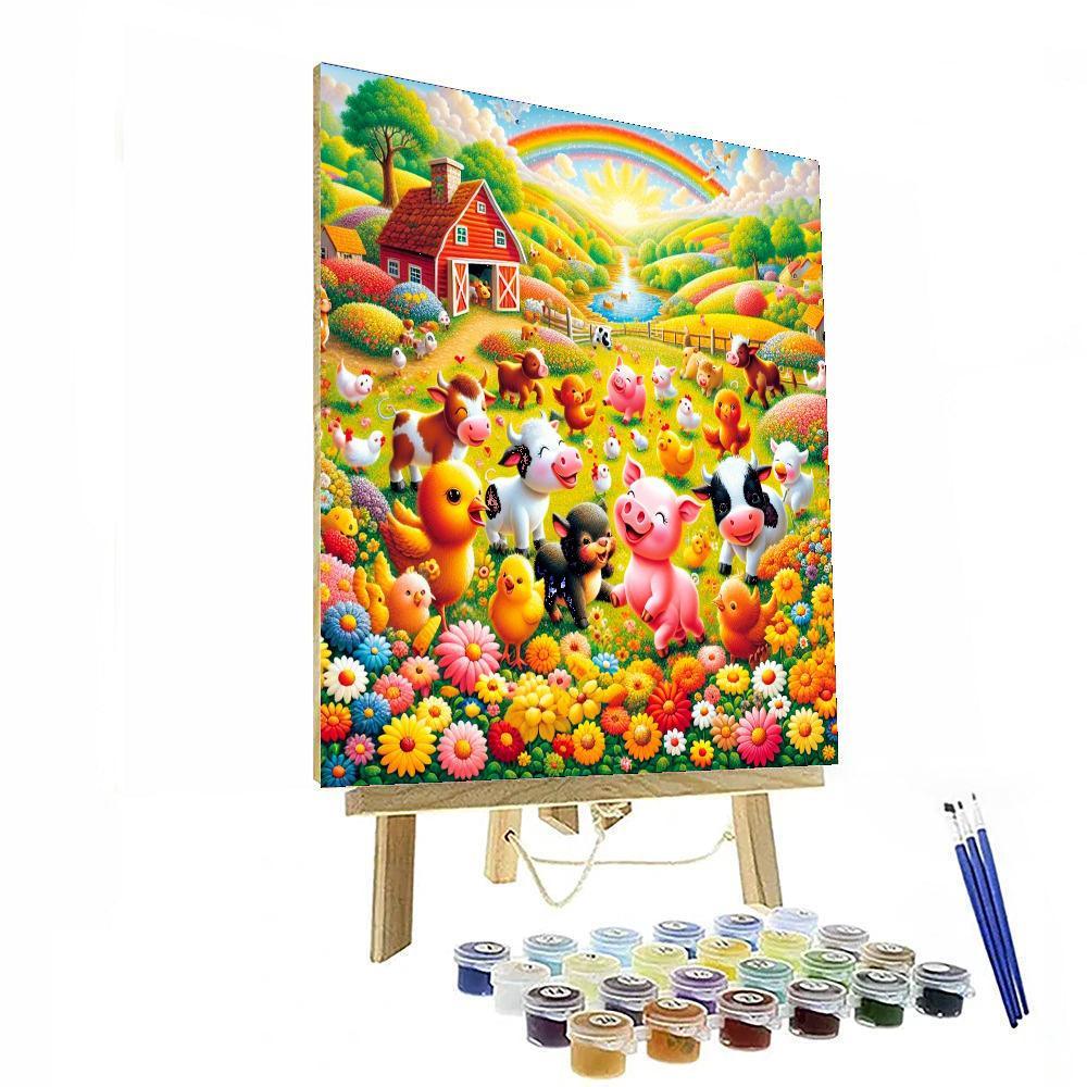 Joyful Farmyard Celebration Numbered Painting Kits