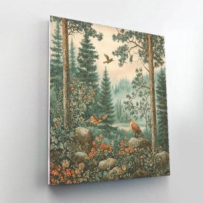 Nandalal Bose Inspired Harmony In Wilderness  Painting Number Kit