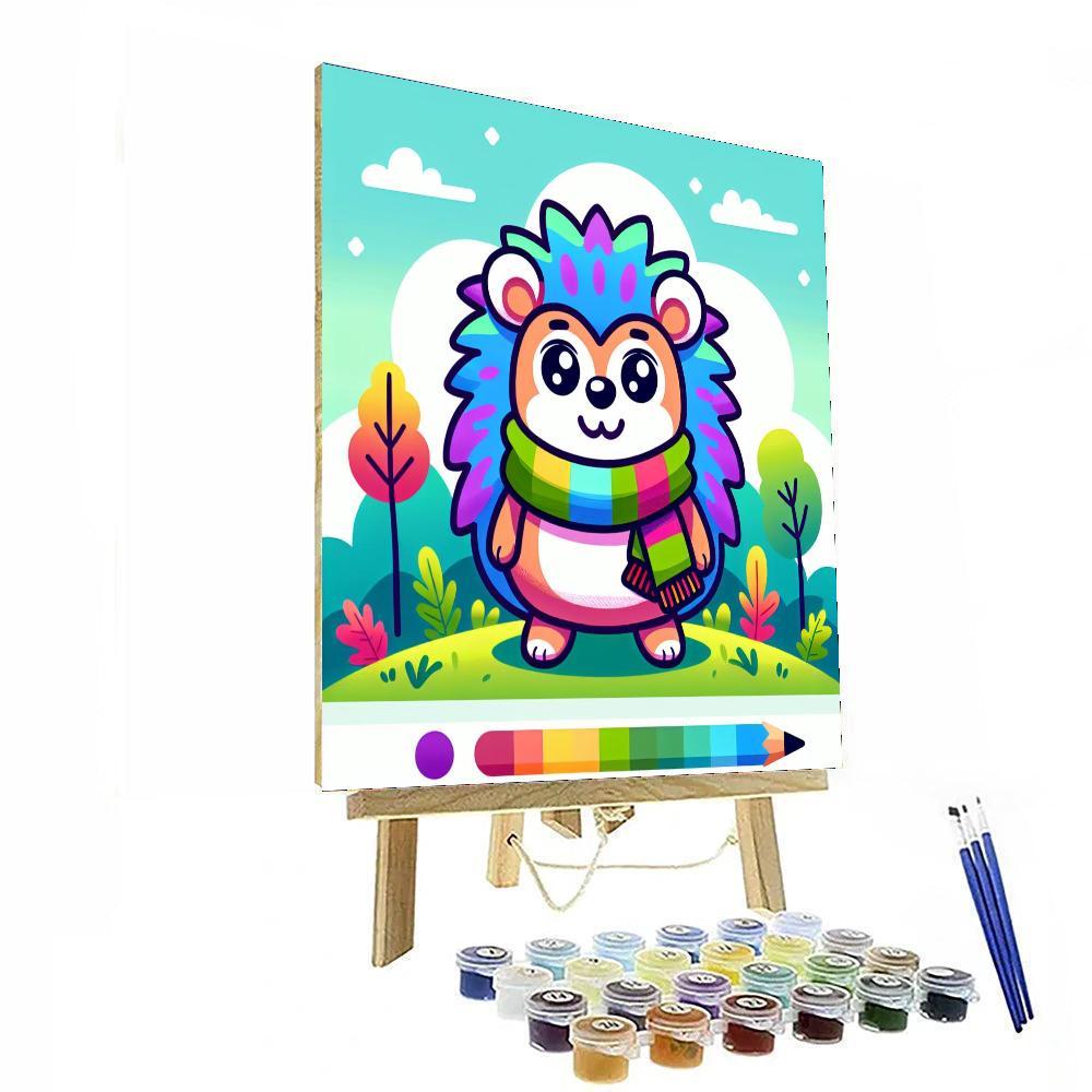 Funky Hedgehog Paint By Numbers Art