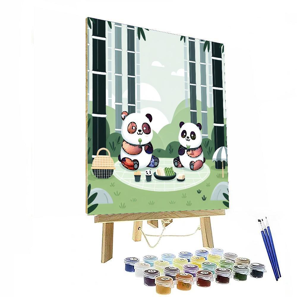 Gentle Panda Picnic Paint By Numbers Kits