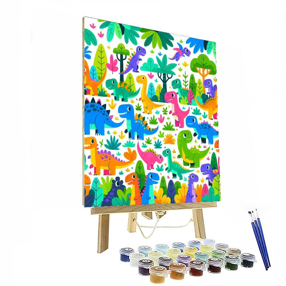 Fantastic Dinosaur Expedition Paint By Numbers Art