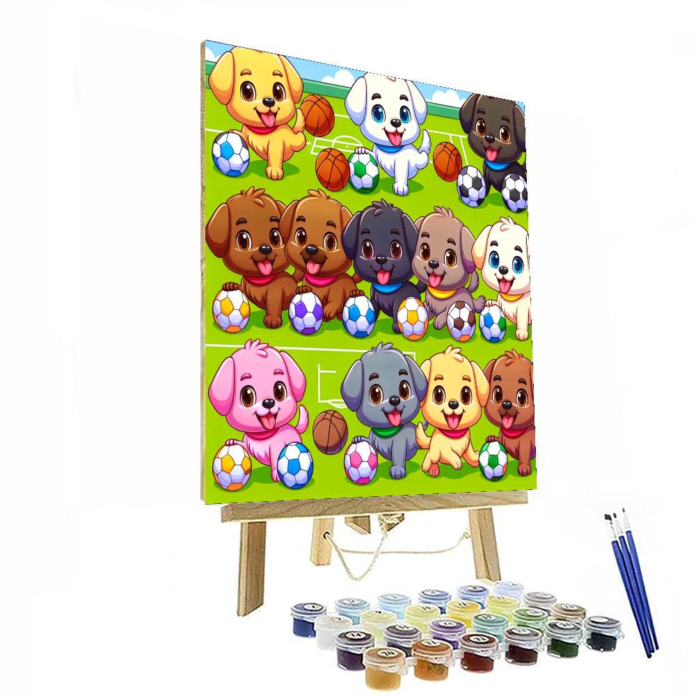 Sporty Pups Challenge Painting Number Kit
