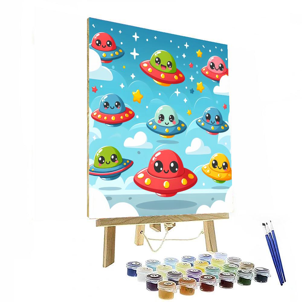 Silly Saucers Number Painting