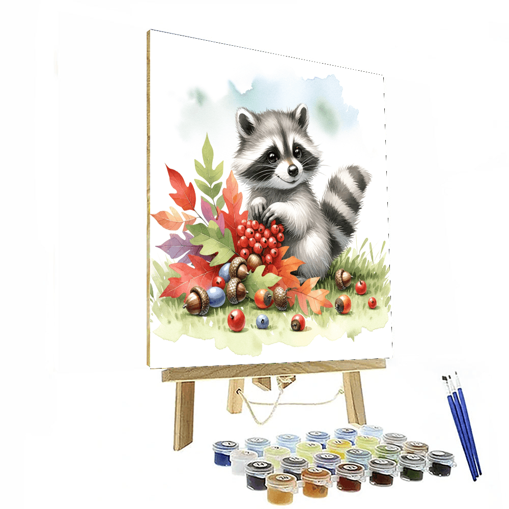Cheerful Raccoon - DIY Painting By Numbers Kit