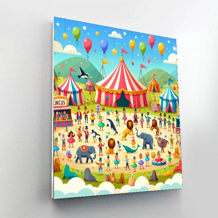 Merry Magical Circus Number Painting