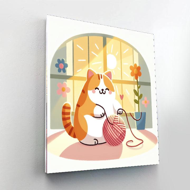Cheerful Cat Painting By Numbers Kit