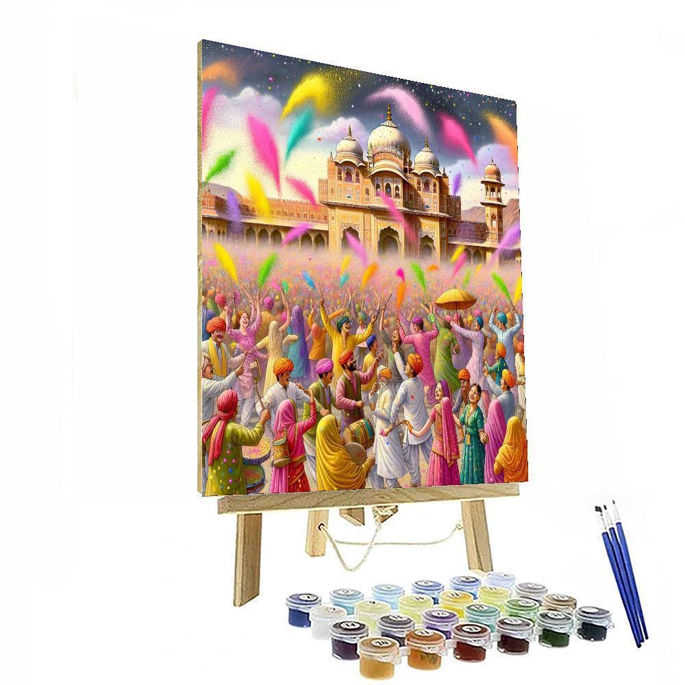 Holi - Festival Of Colors, Jaipur, India Paint By Numbers Art