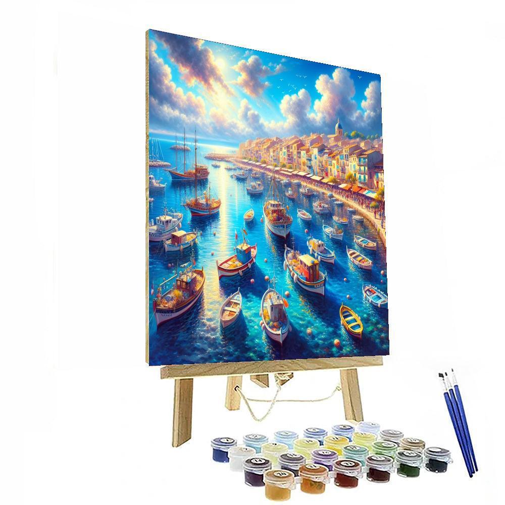 Mediterranean Harbor View Painting By Numbers Kit