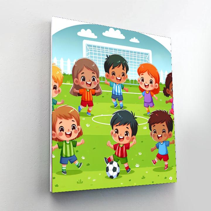 Bouncing Soccer Friends Painting By Numbers Kit