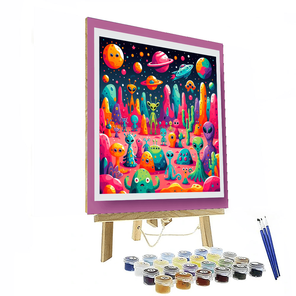 Alien World Encounter Painting By Numbers Kit